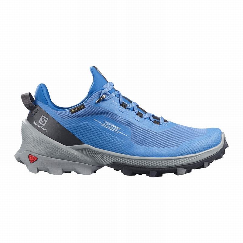 Chaussures De Randonnée Salomon Femme Bleu - Salomon CROSS OVER GORE-TEX - France (9172-TFOEL)